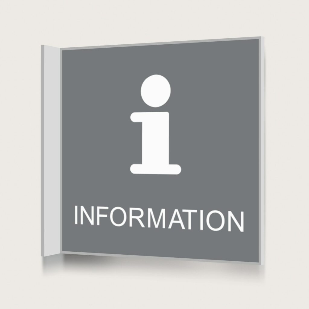 Flaggskylt Information Grå 150 x 150 mm