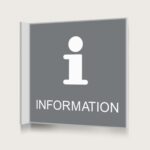 Flaggskylt Information Grå 150 x 150 mm