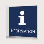 Flaggskylt Information Blå 150 x 150 mm