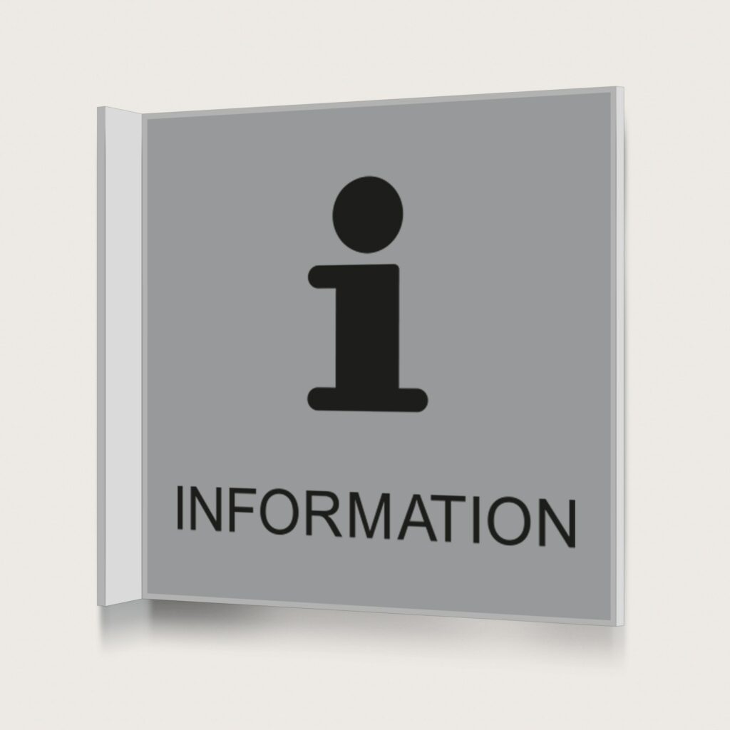 Flaggskylt Information Silver 150 x 150 mm