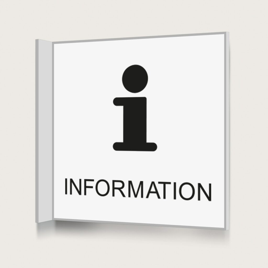 Flaggskylt Information Vit 150 x 150 mm