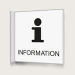 Flaggskylt Information Vit 150 x 150 mm