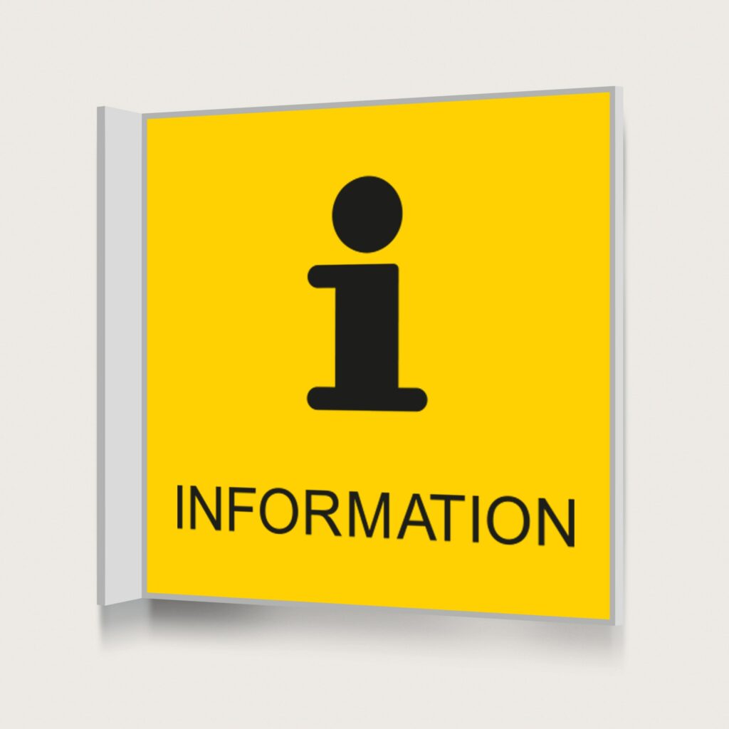 Flaggskylt Information Gul 150 x 150 mm