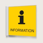 Flaggskylt Information Gul 150 x 150 mm