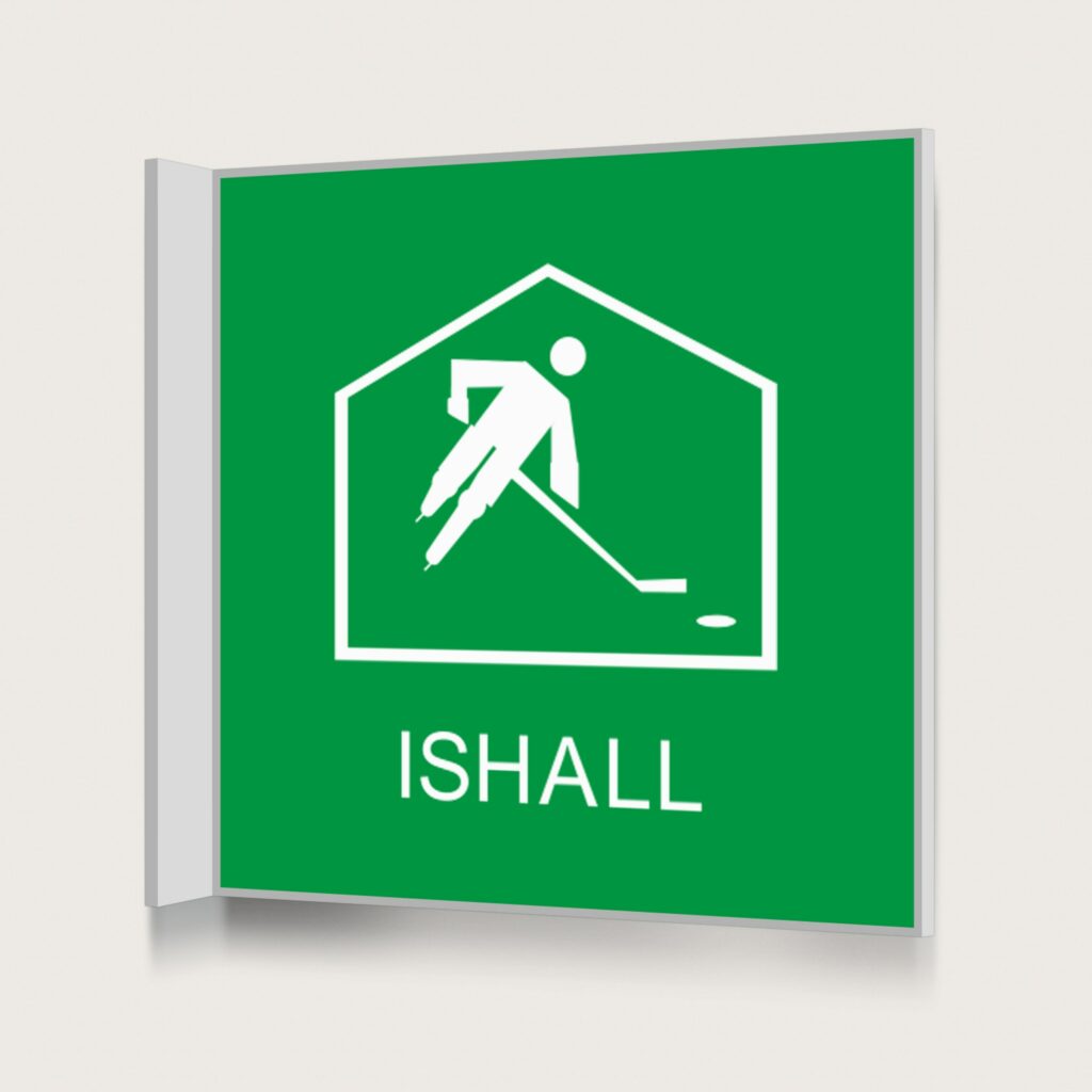 Flaggskylt Ishall Grön 150 x 150 mm