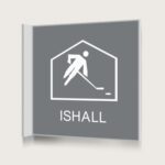 Flaggskylt Ishall Grå 150 x 150 mm