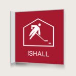Flaggskylt Ishall Röd 150 x 150 mm
