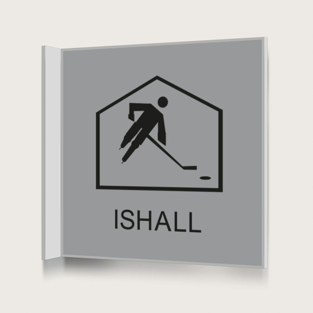 Flaggskylt Ishall Silver 150 x 150 mm