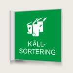 Flaggskylt Källsortering Grön 150 x 150 mm