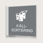 Flaggskylt Källsortering Grå 150 x 150 mm