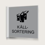 Flaggskylt Källsortering Silver 150 x 150 mm
