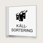 Flaggskylt Källsortering Vit 150 x 150 mm