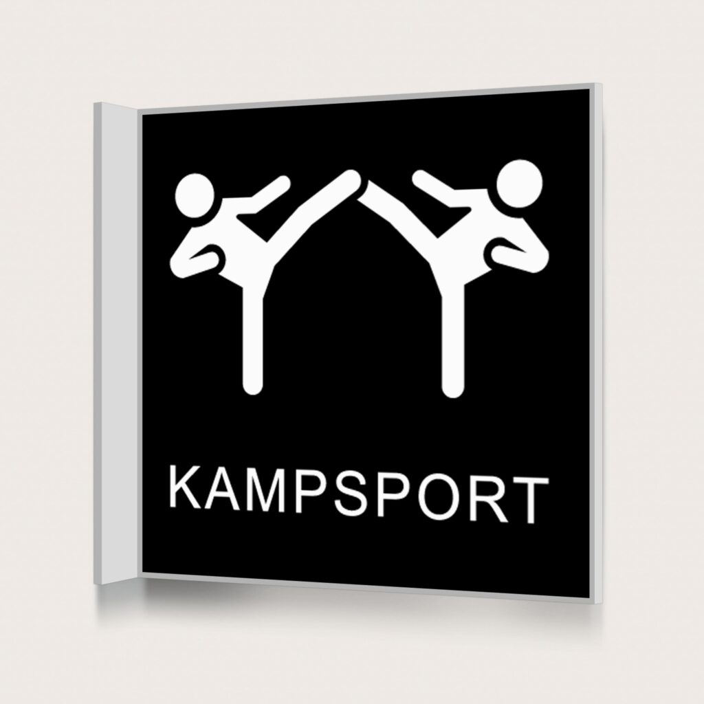 Flaggskylt Kampsport Svart 150 x 150 mm