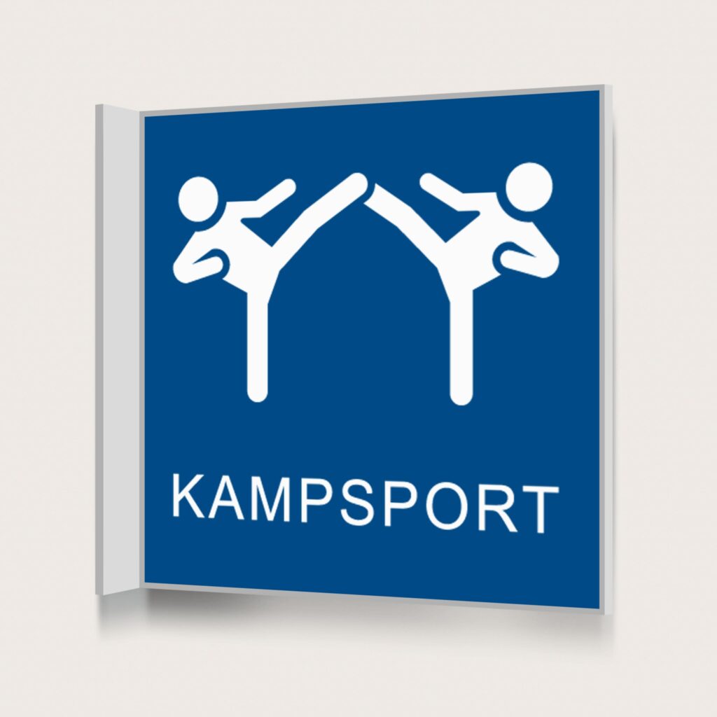 Flaggskylt Kampsport Blå 150 x 150 mm