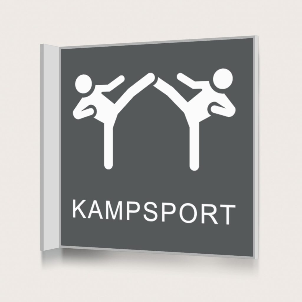 Flaggskylt Kampsport Charcoal 150 x 150 mm