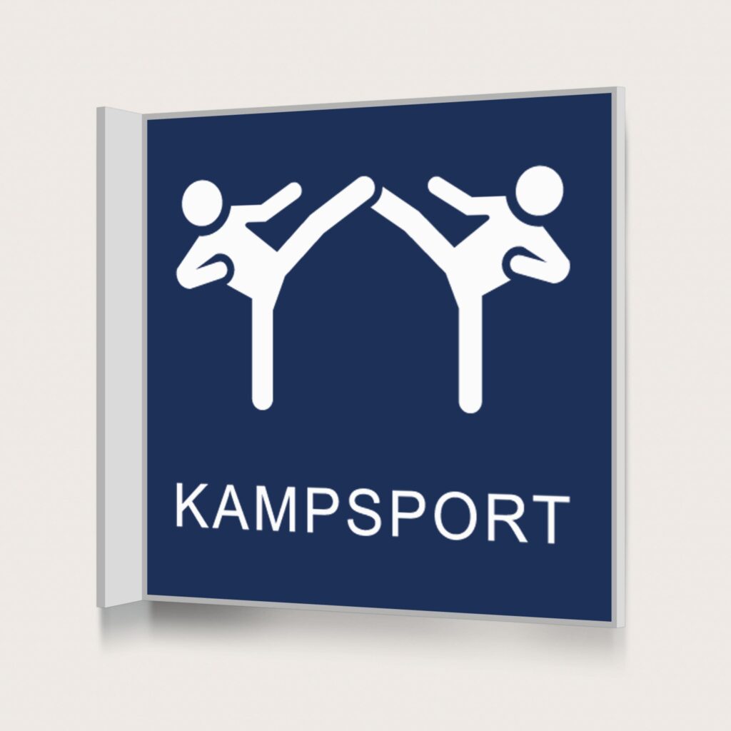 Flaggskylt Kampsport Mörkblå 150 x 150 mm