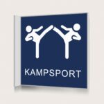 Flaggskylt Kampsport Mörkblå 150 x 150 mm