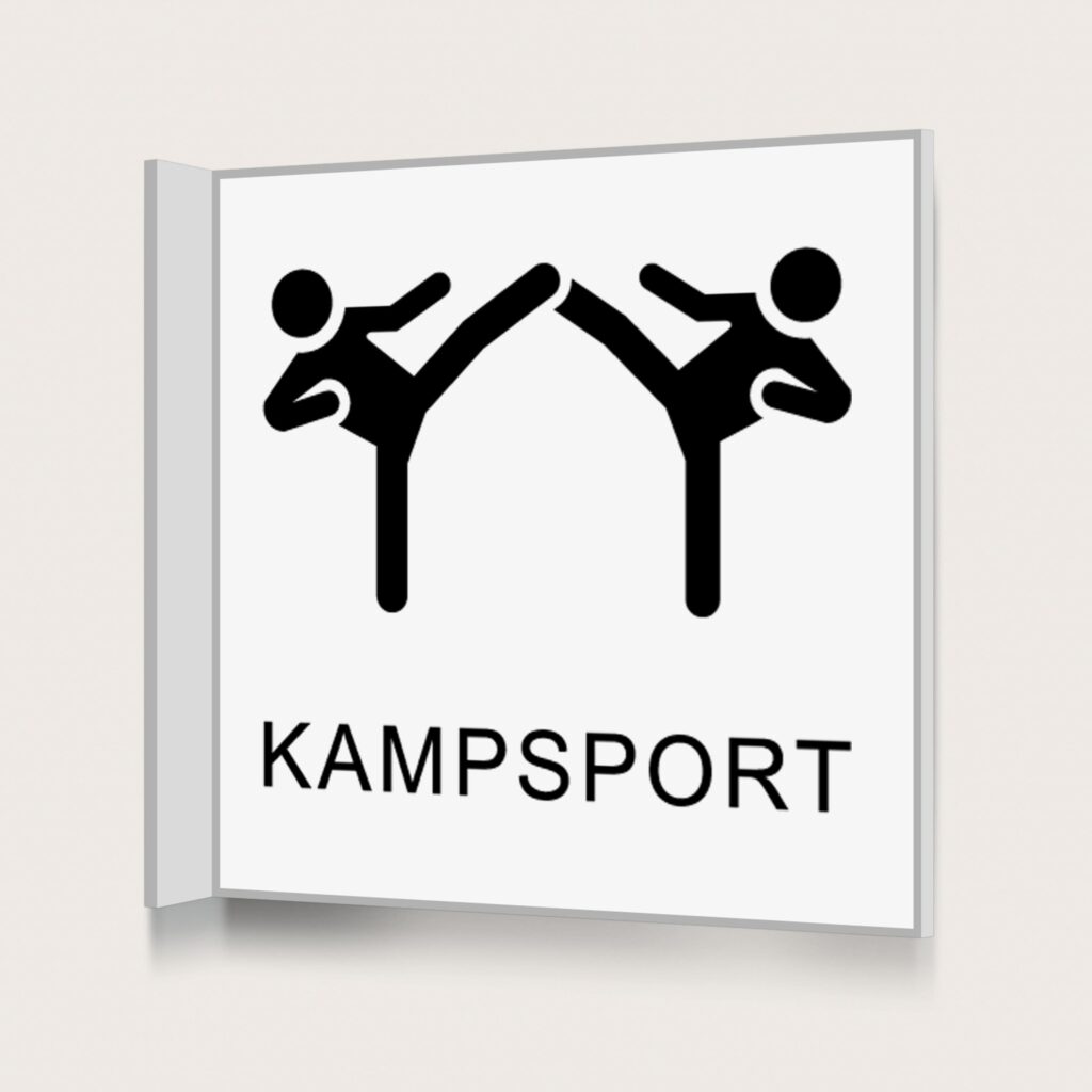 Flaggskylt Kampsport Vit 150 x 150 mm
