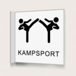 Flaggskylt Kampsport Vit 150 x 150 mm