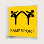 Flaggskylt Kampsport Gul 150 x 150 mm