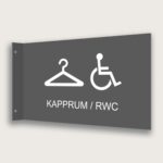 Flaggskylt Kapprum / RWC Grå 295 x180 mm