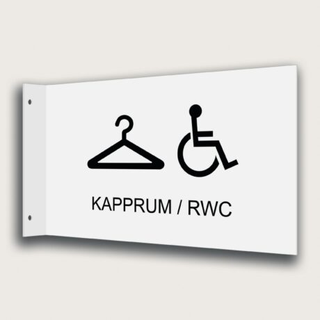 Flaggskylt Kapprum / RWC Vit 295 x180 mm