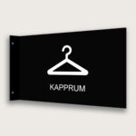 Flaggskylt Kapprum Svart 295 x 180 mm