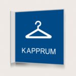 Flaggskylt Kapprum Blå 150 x 150 mm