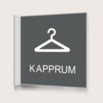 Flaggskylt Kapprum Charcoal 150 x 150 mm