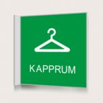 Flaggskylt Kapprum Grön 150 x 150 mm