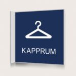 Flaggskylt Kapprum Mörkblå 150 x 150 mm