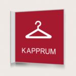 Flaggskylt Kapprum Röd 150 x 150 mm