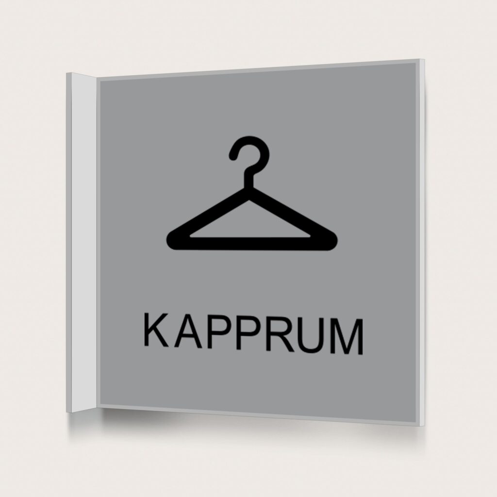 Flaggskylt Kapprum Silver 150 x 150 mm