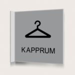 Flaggskylt Kapprum Silver 150 x 150 mm