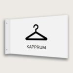 Flaggskylt Kapprum Vit 295 x 180 mm