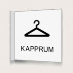 Flaggskylt Kapprum Vit 150 x 150 mm