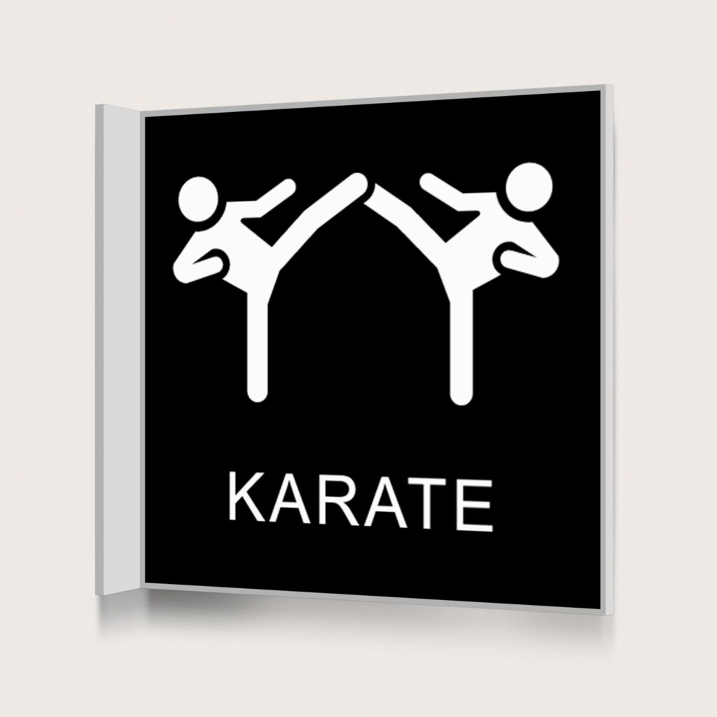 Flaggskylt Karate Svart 150 x 150 mm