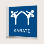 Flaggskylt Karate Blå 150 x 150 mm