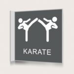Flaggskylt Karate Charcoal 150 x 150 mm