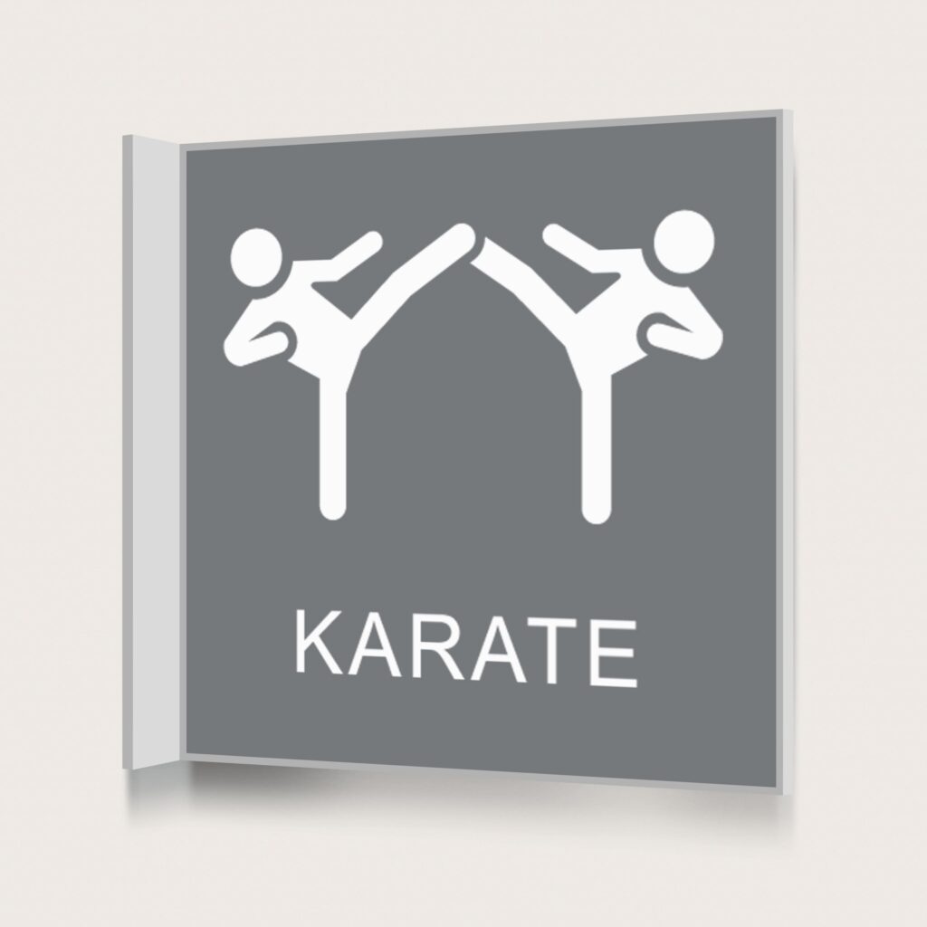 Flaggskylt Karate Grå 150 x 150 mm