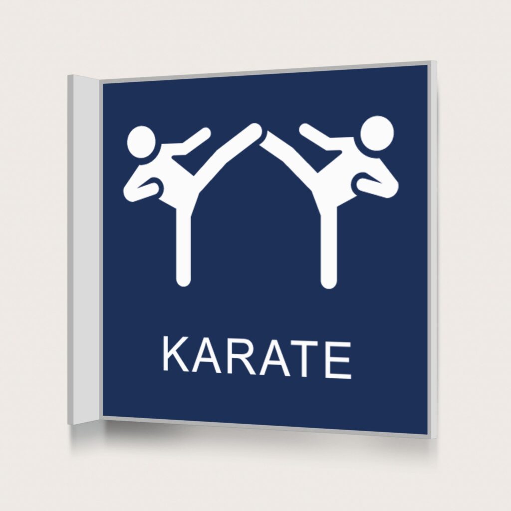 Flaggskylt Karate Mörkblå 150 x 150 mm