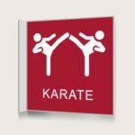 Flaggskylt Karate Röd 150 x 150 mm