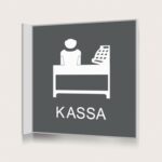 Flaggskylt Kassa Charcoal 150 x 150 mm