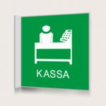 Flaggskylt Kassa Grön 150 x 150 mm