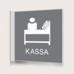 Flaggskylt Kassa Grå 150 x 150 mm