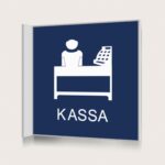 Flaggskylt Kassa Mörkblå 150 x 150 mm