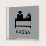 Flaggskylt Kassa Silver 150 x 150 mm