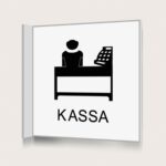 Flaggskylt Kassa Vit 150 x 150 mm