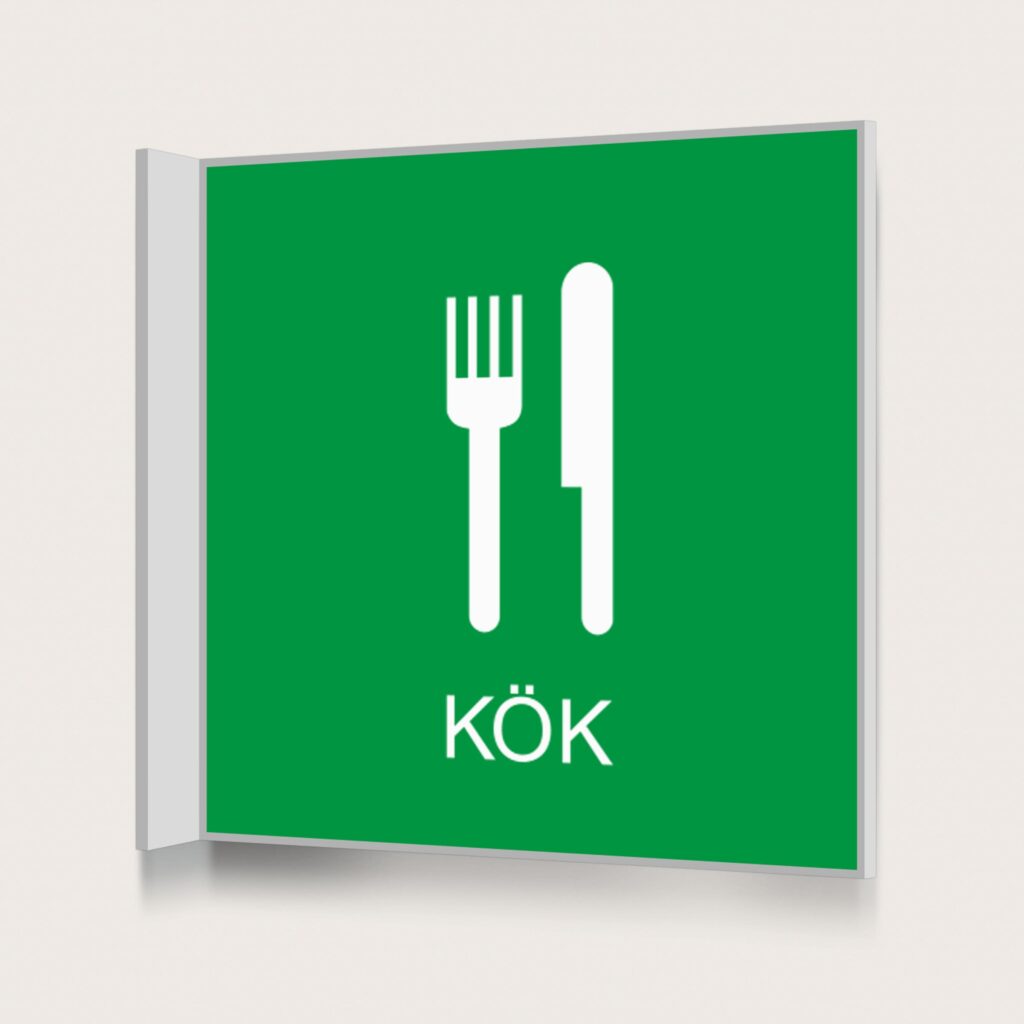 Flaggskylt Kök Grön 150 x 150 mm