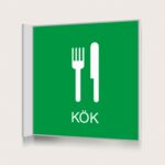 Flaggskylt Kök Grön 150 x 150 mm